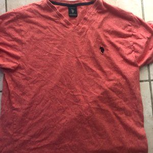 US.Polo ASSN SIZE Large Orange Short Sleeve